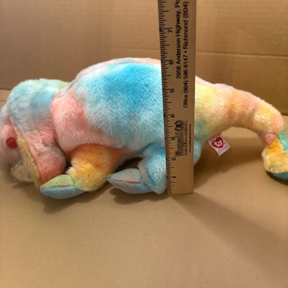 Ty Beanie Baby Buddy Rainbow‎ Chameleon Lizard Plush Stuffed Animal Toy